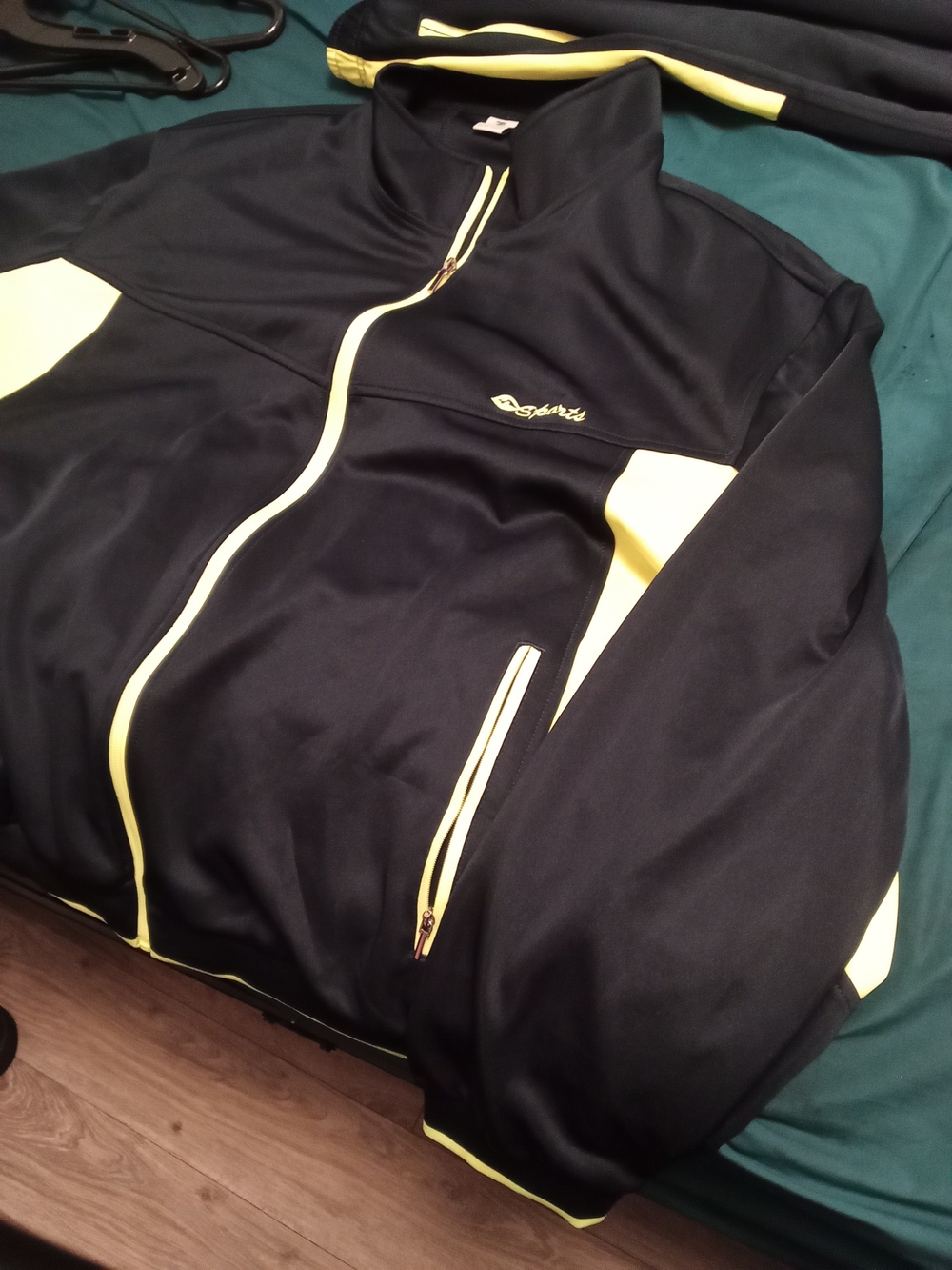 Men's Black & Yellow Track Jacket And Pants Set - Brand